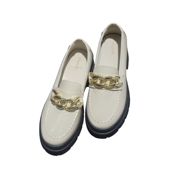 Qupid Parkway Platform Loafer Chain Stone Patent PU Size 10 - Picture 3 of 4